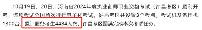 2024年执业药师职业资格考试于10月19、20日举行，报考人数为83.5万人(图10)